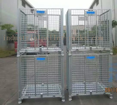 kaufen Großer stapelbarer Stahlmaschendraht-Käfig W1200 * D1000 * H890mm galvanisierte Ende Online-Herstellung