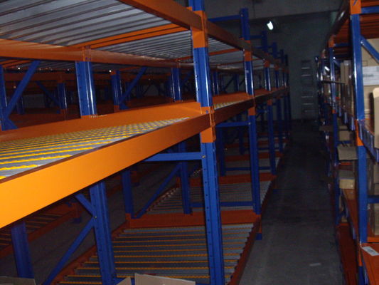 kaufen Blaues/orange Palettenflussracking, industrielle Lagerung mit hoher Dichte legt beiseite Online-Herstellung