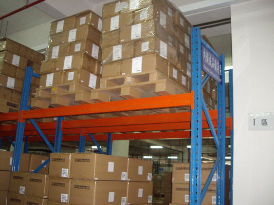 kaufen Kundengebundenes Metall-Havey-Aufgaben-doppeltes tiefes Palettenregal mit Gabelstapler-Funktion Online-Herstellung